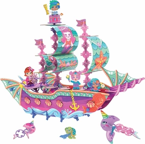 Marvelous Mermaid Ship | Build-Your-Own Magical Boat Play Set, Kids 3D Puzzle Toy - STEM Girl Toys Ages 6-7 and Up