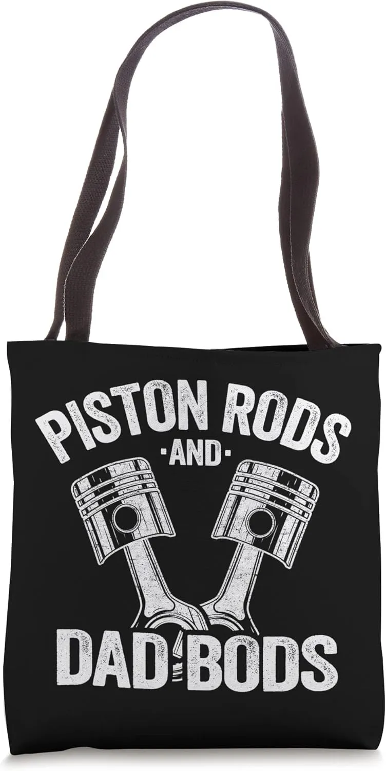 Mechanic Garage Race Car Parts Piston Rods And Dad Bods Tote Bag