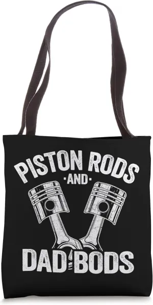 Mechanic Garage Race Car Parts Piston Rods And Dad Bods Tote Bag