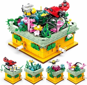 Mechanical Insects & Flowers STEM Toy, 3D Moving Parts Building Set, 1134pcs Creative Botanical Bouquet Building Kit for Adults & Kids