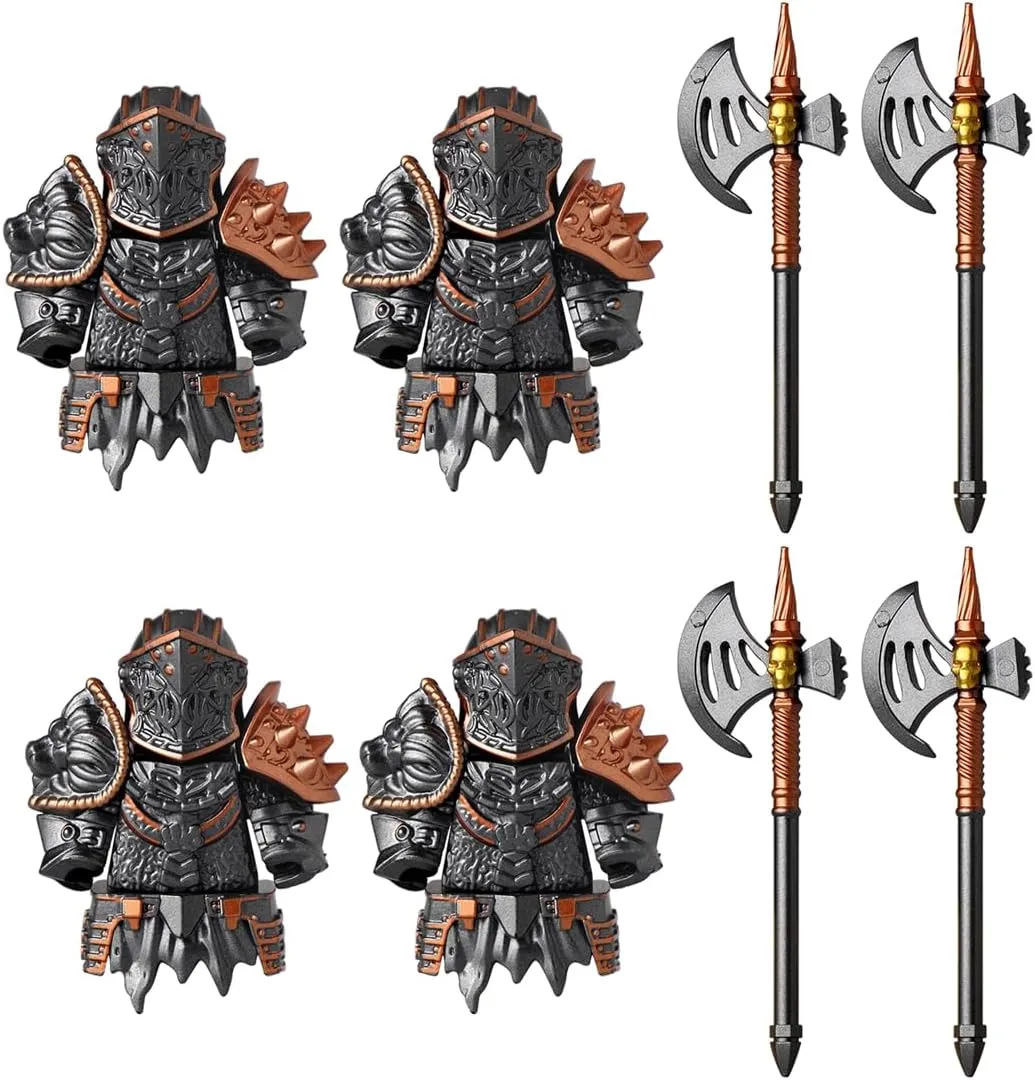Medieval Knight Weapons Accessories Building Blocks Set Including Heavy Armor, Designed for Mini Figures, MOC Bricks Parts Sets for Display Model (32PCS)