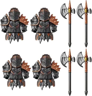 Medieval Knight Weapons Accessories Building Blocks Set Including Heavy Armor, Designed for Mini Figures, MOC Bricks Parts Sets for Display Model (32PCS)