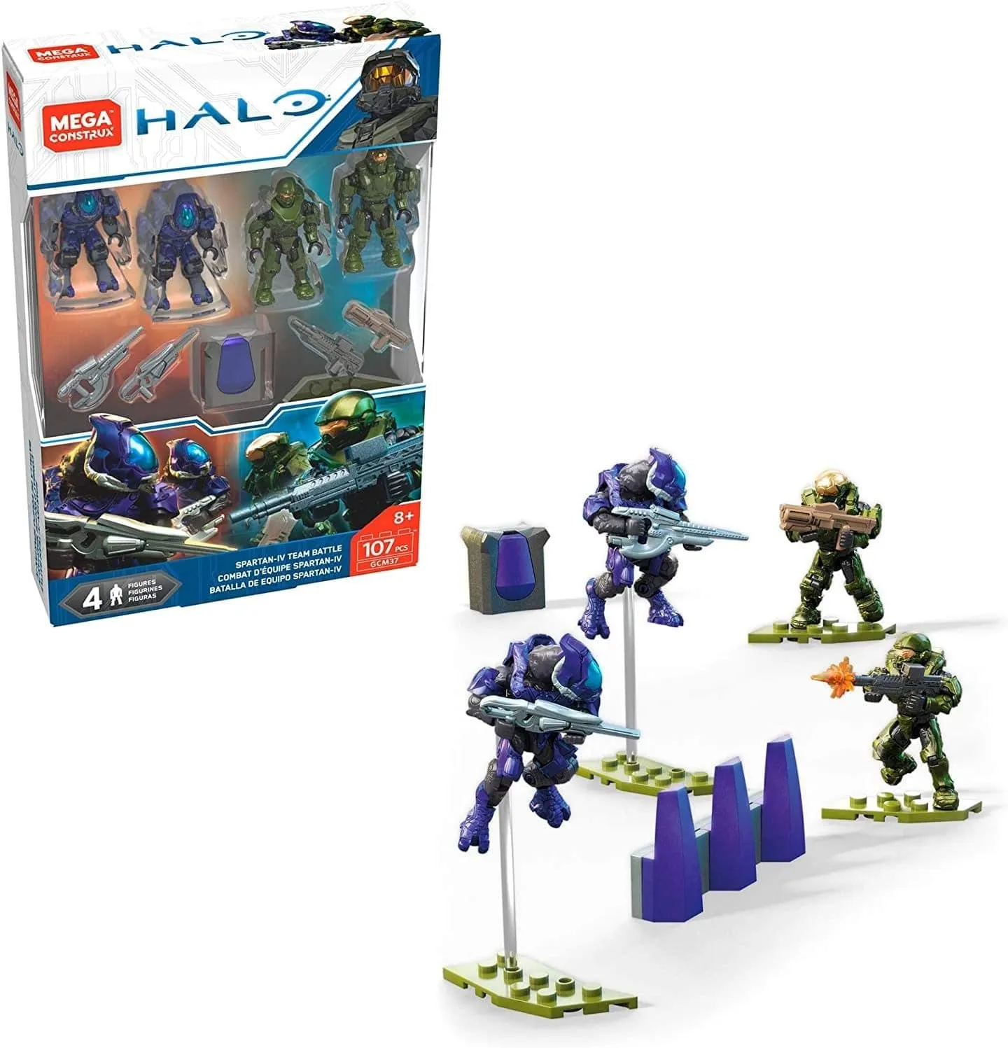 Mega Construx Halo Spartan-IV Team Battle Micro Action Figure Building Set