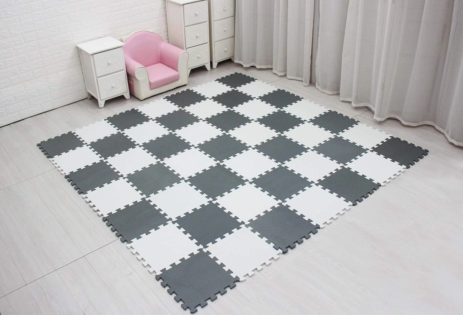 meiqicool Foam Play Mat Thick Soft EVA Interlocking Foam Floor Mats Children Yoga Exercise Multi Jigsaw Puzzle Blocking Board Kids Playmats Play 18 Piece AL