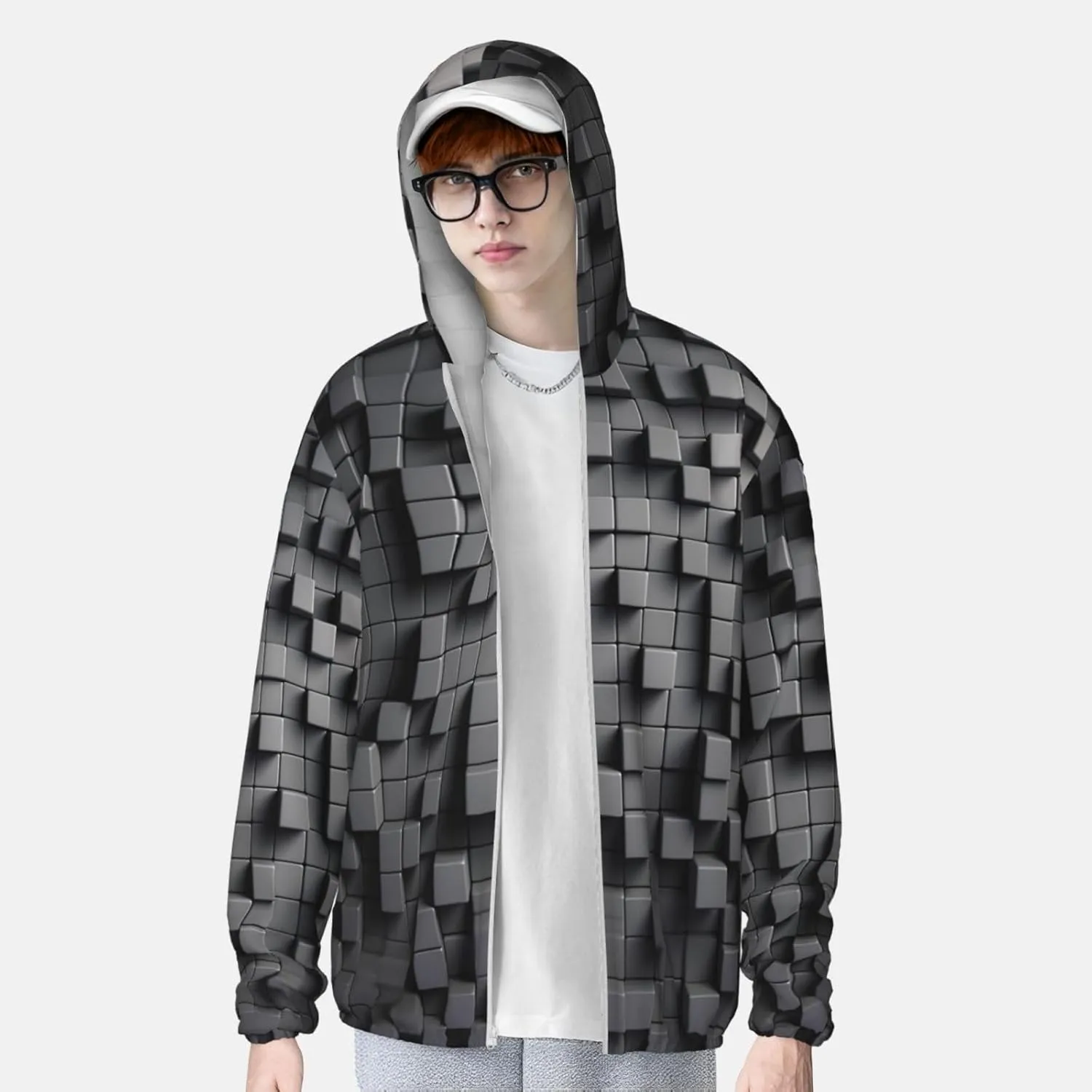 Men's Sun Protection Jacket UPF 50  Full Zipper Long Sleeve UV Hoodie Shirt Women's Outdoor Jacket
