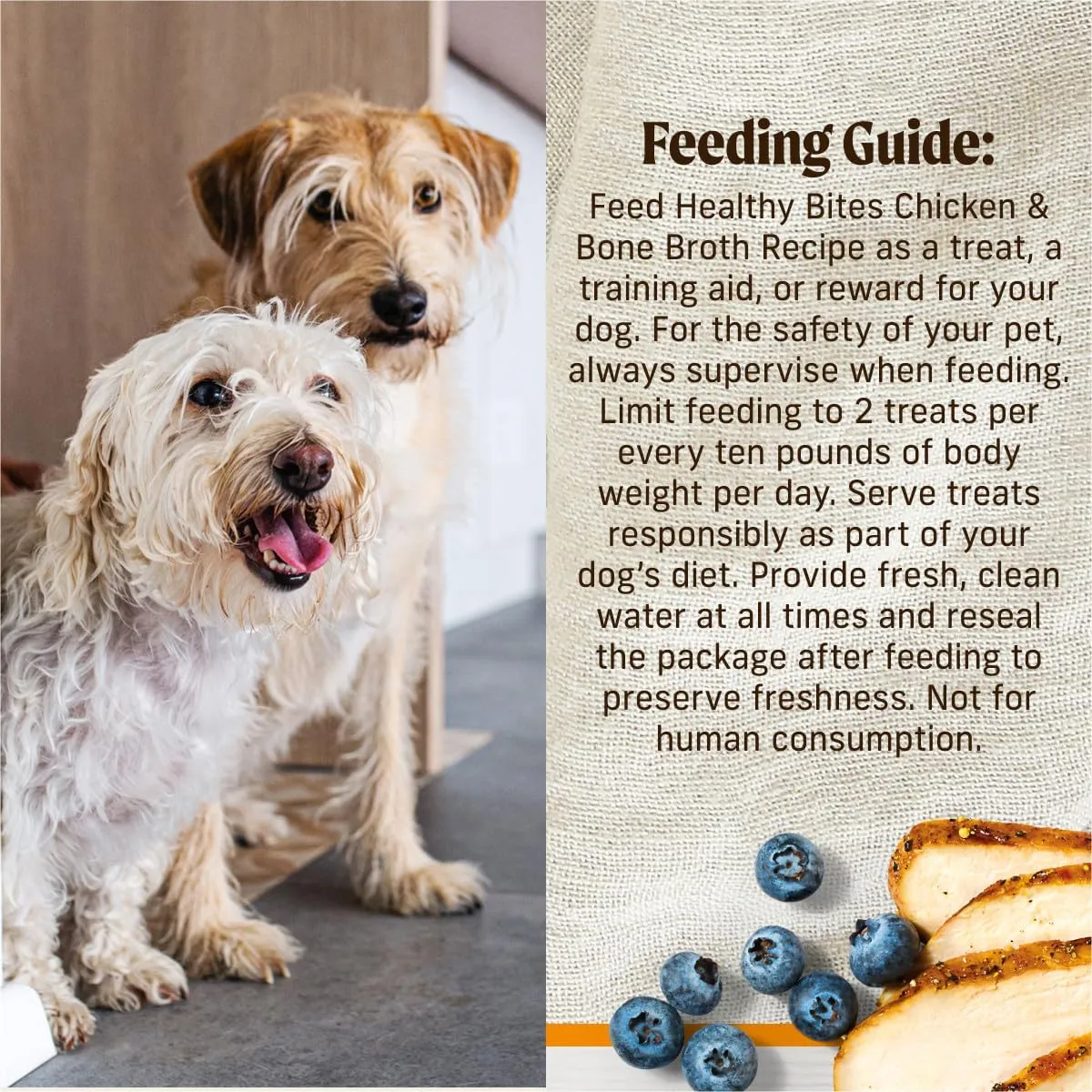 Merrick Healthy Bites Grain Free Dog Treats, Soft Treats with Bone Broth for Dogs, Chicken and Bone Broth Recipe - 16 oz. Pouch