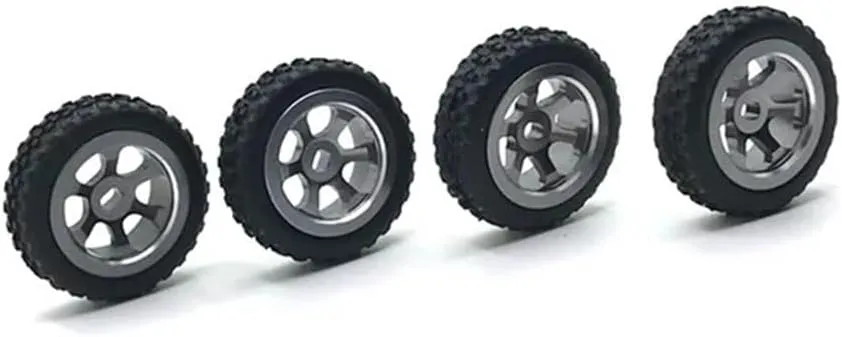 Metal Upgrade Racing Wheel Soft Tire Skin Compatible with 1/28 Compatible with 284131 K969 K979 K989 K999 P929 P939 -D -Q -Z RC Car Parts(Dark Grey)