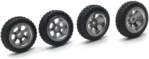 Metal Upgrade Racing Wheel Soft Tire Skin Compatible with 1/28 Compatible with 284131 K969 K979 K989 K999 P929 P939 -D -Q -Z RC Car Parts(Dark Grey)
