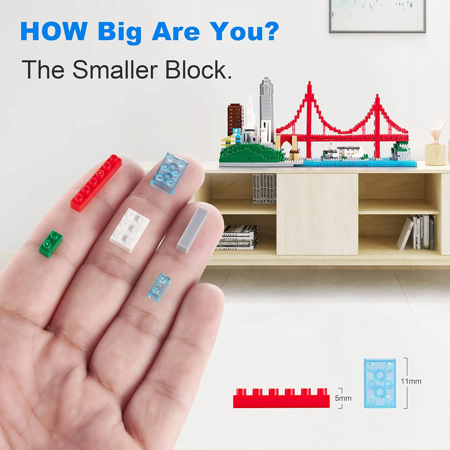 Micro Building Blocks Set for Adults San Francisco Golden Gate Bridge Architecture Skylines Model, Mini Bricks Toy Present for Kids 1610 PCS