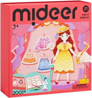Mideer Paper Doll Kits, Reuseable Dress Up Paper Doll with Storage Box, DIY Dress Up Games for Girls Ages 4-7, Kids Fashion Design Kit with 240 Colorable Clothing Stickers and Dual Tip Colored Pencils