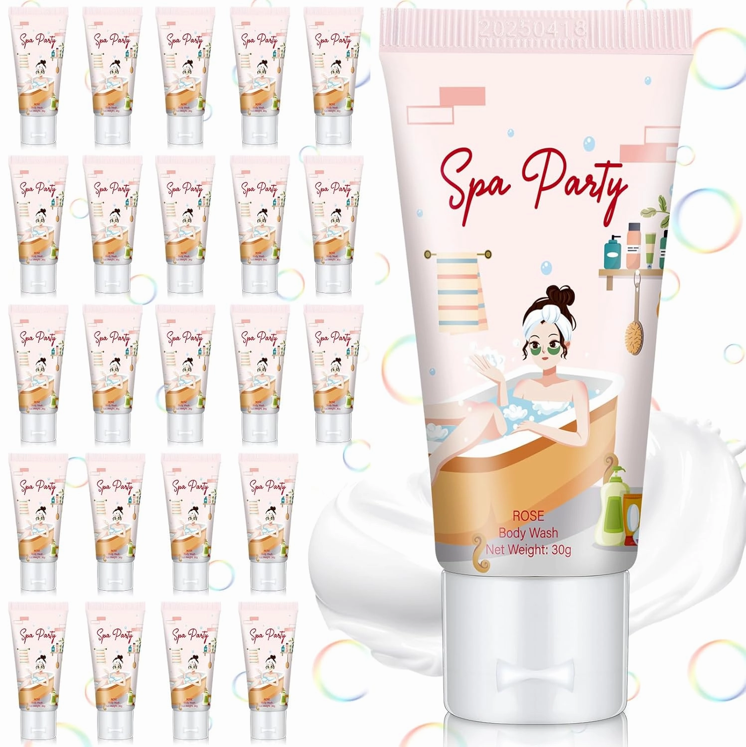 Mini Body Wash Spa Party Favors 1 oz Travel Size Body Wash Mother's Day Gift Bulk Thank You Gifts for Guest Salon Spa Party Supplies for Women Sleepover Birthday Hotel (24 Pack)