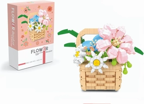 Mini Building Blocks Flower Set, DIY Micro 3D Building Toy Bricks Christmas (Beige 843pcs)