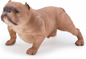 MODEBESO® Realistic Animal Figures, American Bully Pitbull Figurines,8 inch Large Size,Hand Painting Dog Figures,Educational Toy,Cake Toppers Christmas Birthday Gift for Kids Todllers (Yellow)