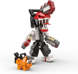 MOOXI-MOC Anime Chainsaw Mini Man Building Set,Creative Action Figure Building Block Model Toy Kit,Made for Anime Fans(239pcs)