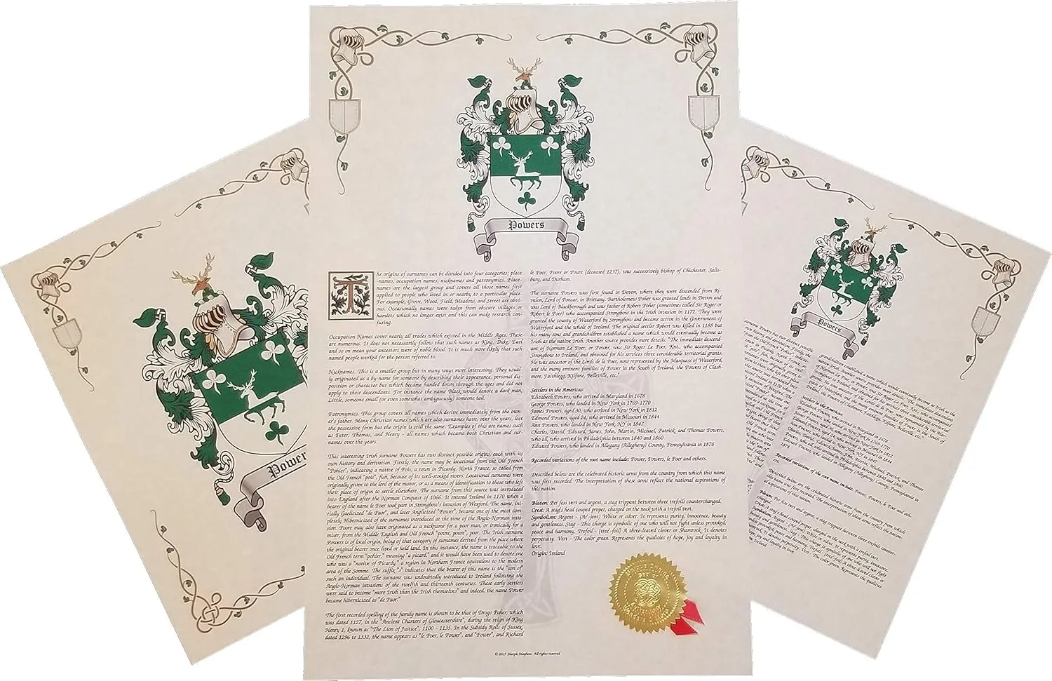 Mr Sweets Trask - Coat of Arms, Crest & History 3 Print Combo - Surname Origin: English England