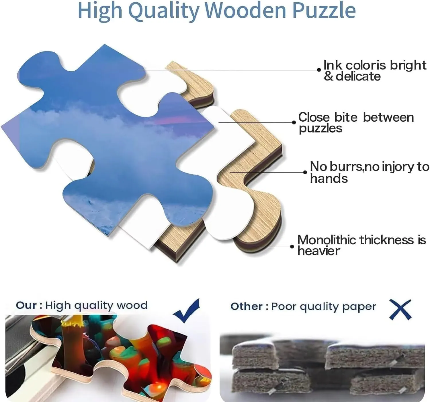 Multi Ed Fish Swarm Soft Coral in Tropical Reef 1000 Piece Wood Puzzle for Adults Kids Jigsaw Puzzles Educational Challenge DIY Toy Home Decoration
