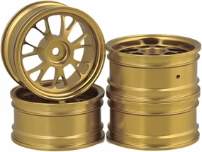 Mxfans 4PCS RC Golden Al. Upgrade 50008Y Y-Shape Wheel Rim RC1:10 On-Road Car & Drift Car