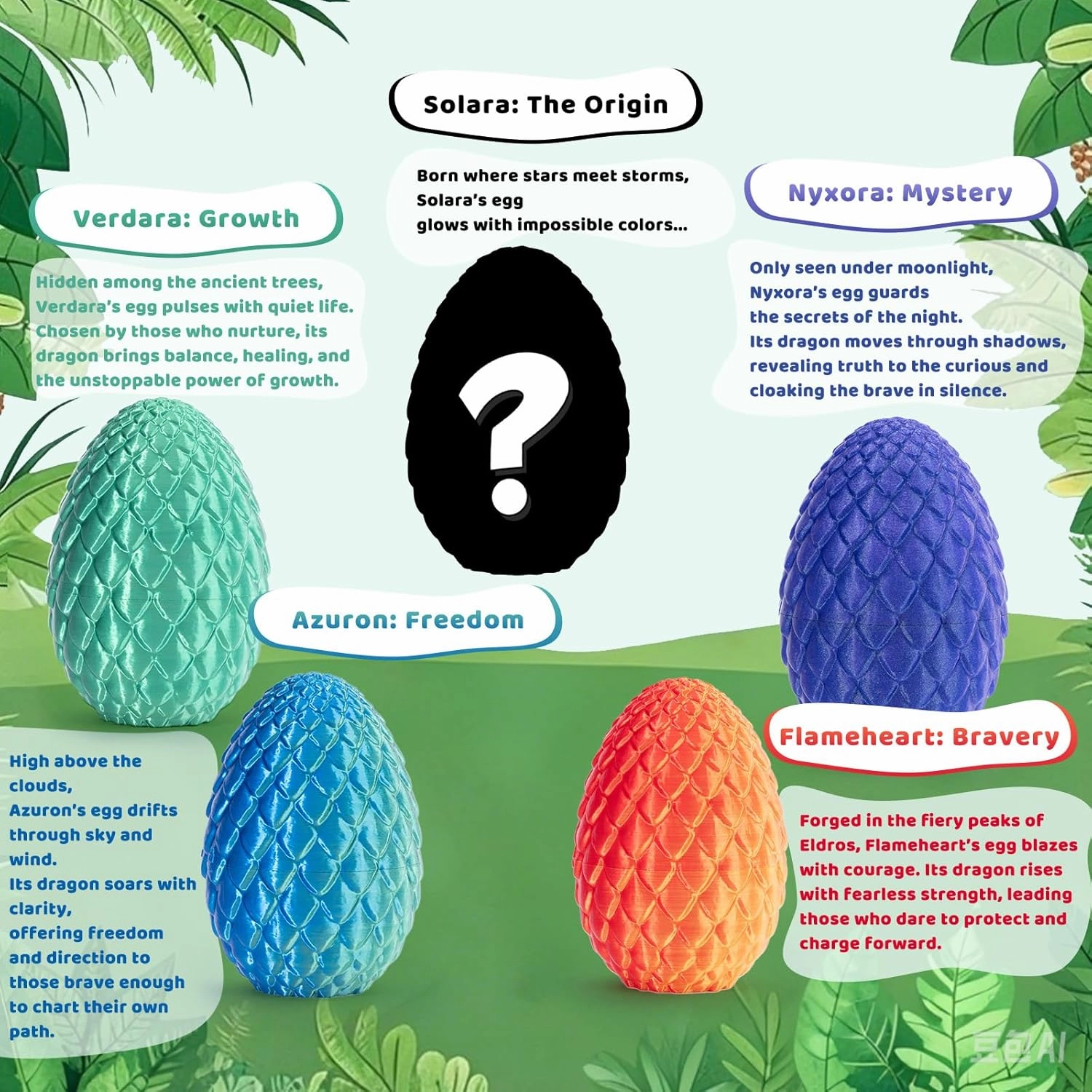 Mydethun 3D Printed Dragon Egg with Dragon Inside - Unique Executive Toy for Office Decor and Kids' Concentration; Green Egg