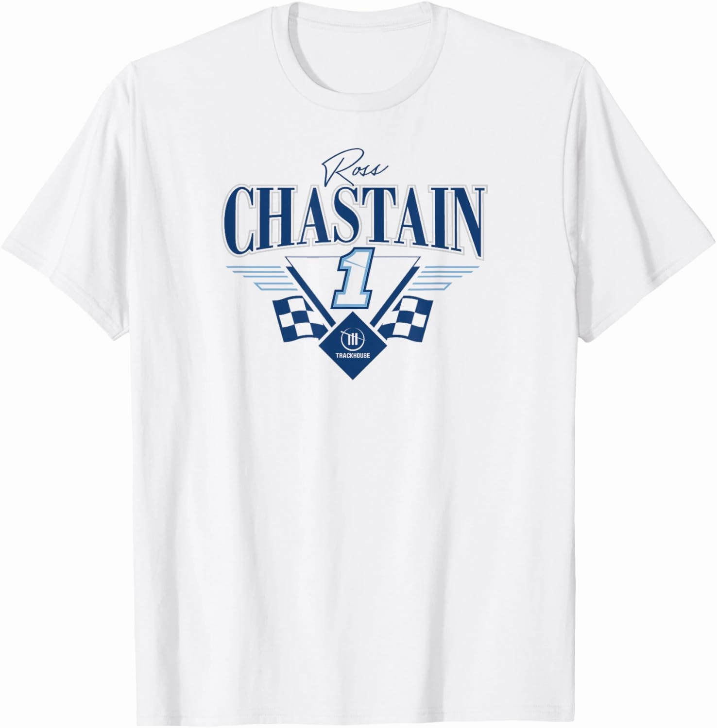 NASCAR - Ross Chastain 1 Trackhouse Triangle Wings White T-Shirt