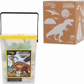National Geographic Kids Tub of Realistic Dinosaur Toy Figures, Packaging from Recycled Material, Storage Container, Kids Toys for Ages 3 Up, Amazon Exclusive