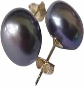 New 2026 Hot For 10-11mmTahitian Black Pearl Stud Earrings 14K/20 Solid Gold Decoration Jewelry Luxury With You Accessories Trendy Creative Best Gift