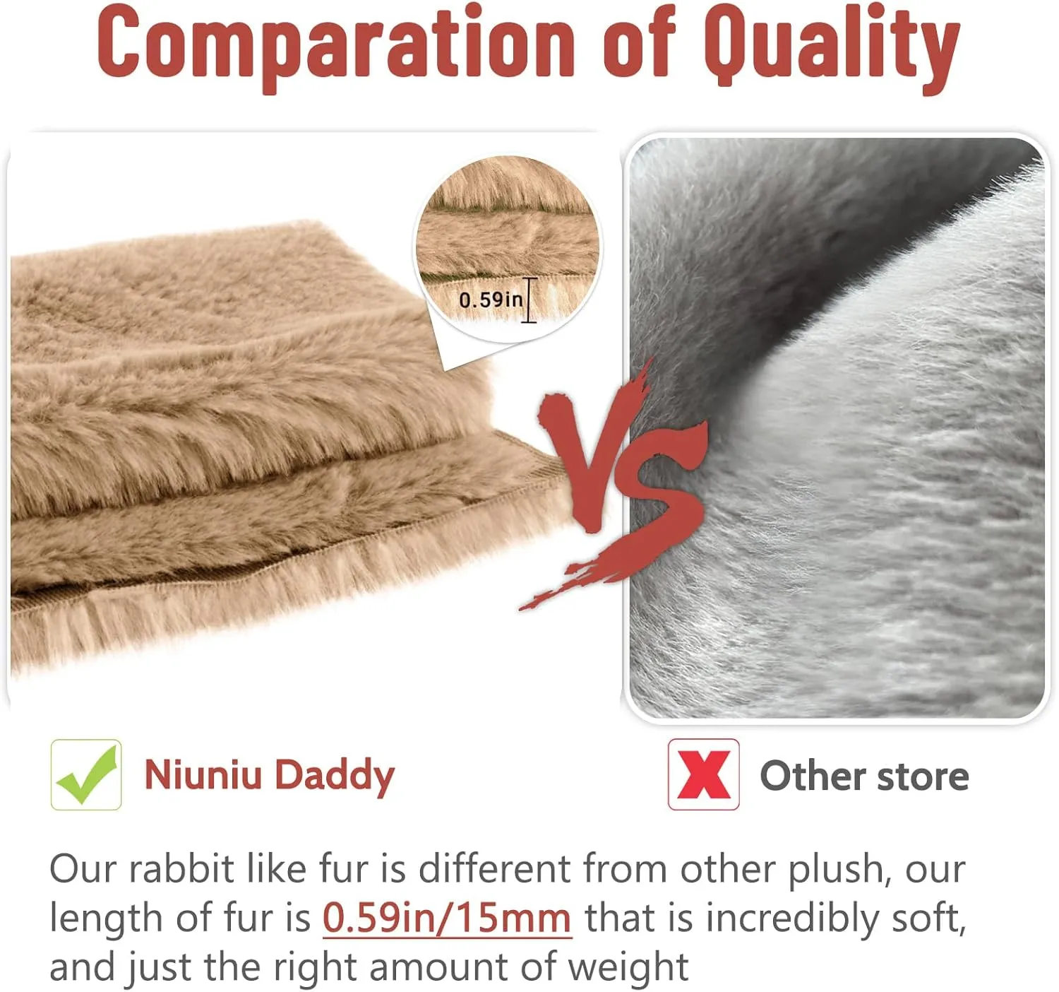 Niuniu Daddy 20" | 3.3 Pound Bunny Weighted Stuffed Animals for Kids Adults, Soft Rabbit Plush Animal Calming Toys for Sleeping, Cute Body Pillow for Presents Birthday Christmas Holiday Easter Gifts
