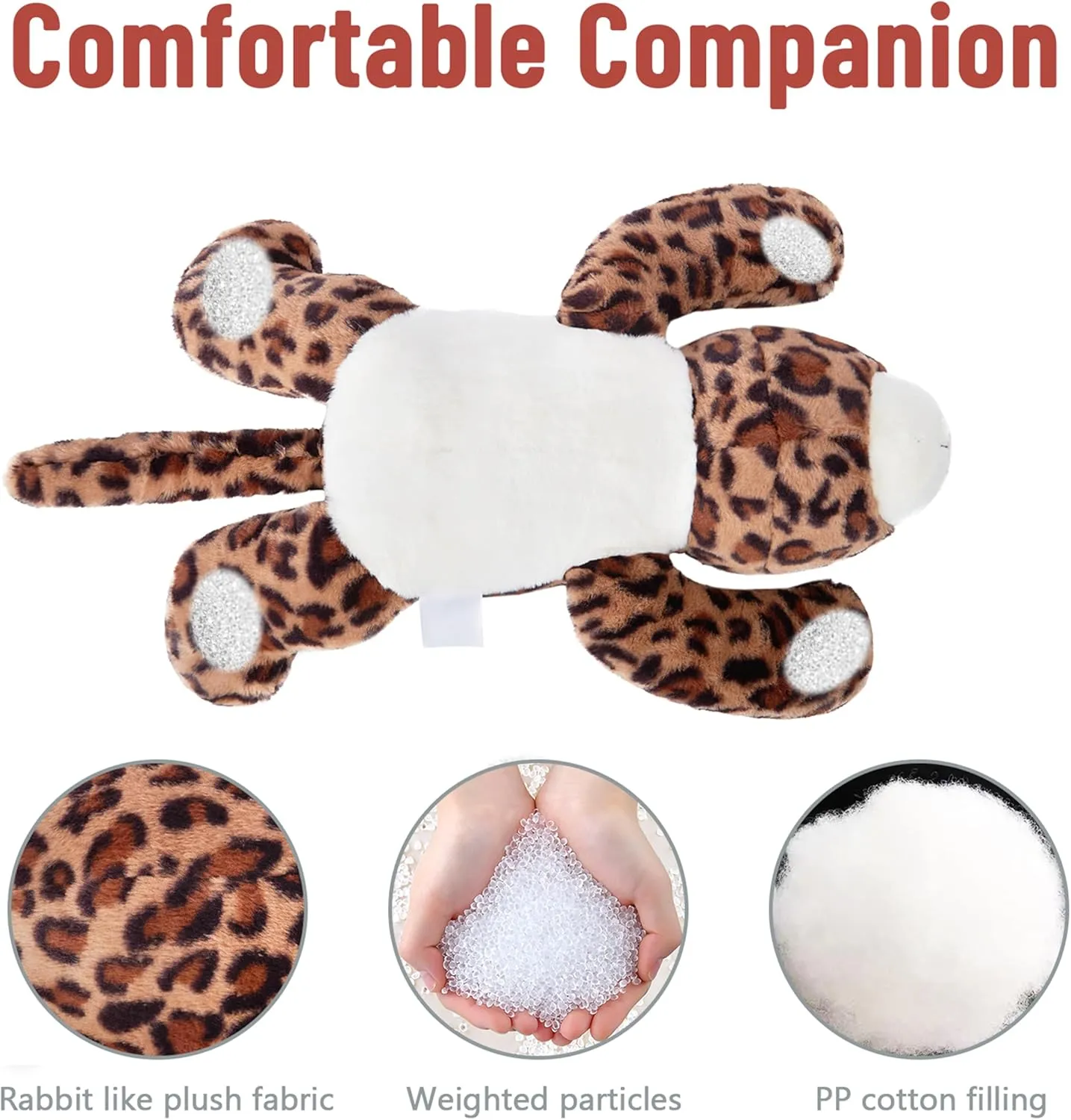 Niuniu Daddy 20" | 3.3 Pound Leopard Weighted Stuffed Animals for Kids Adults, Soft Leopard Weighted Beads for Stuffed Animals for Hugging, Cute Plush Toy for Gift Birthday Christmas Holiday Easter