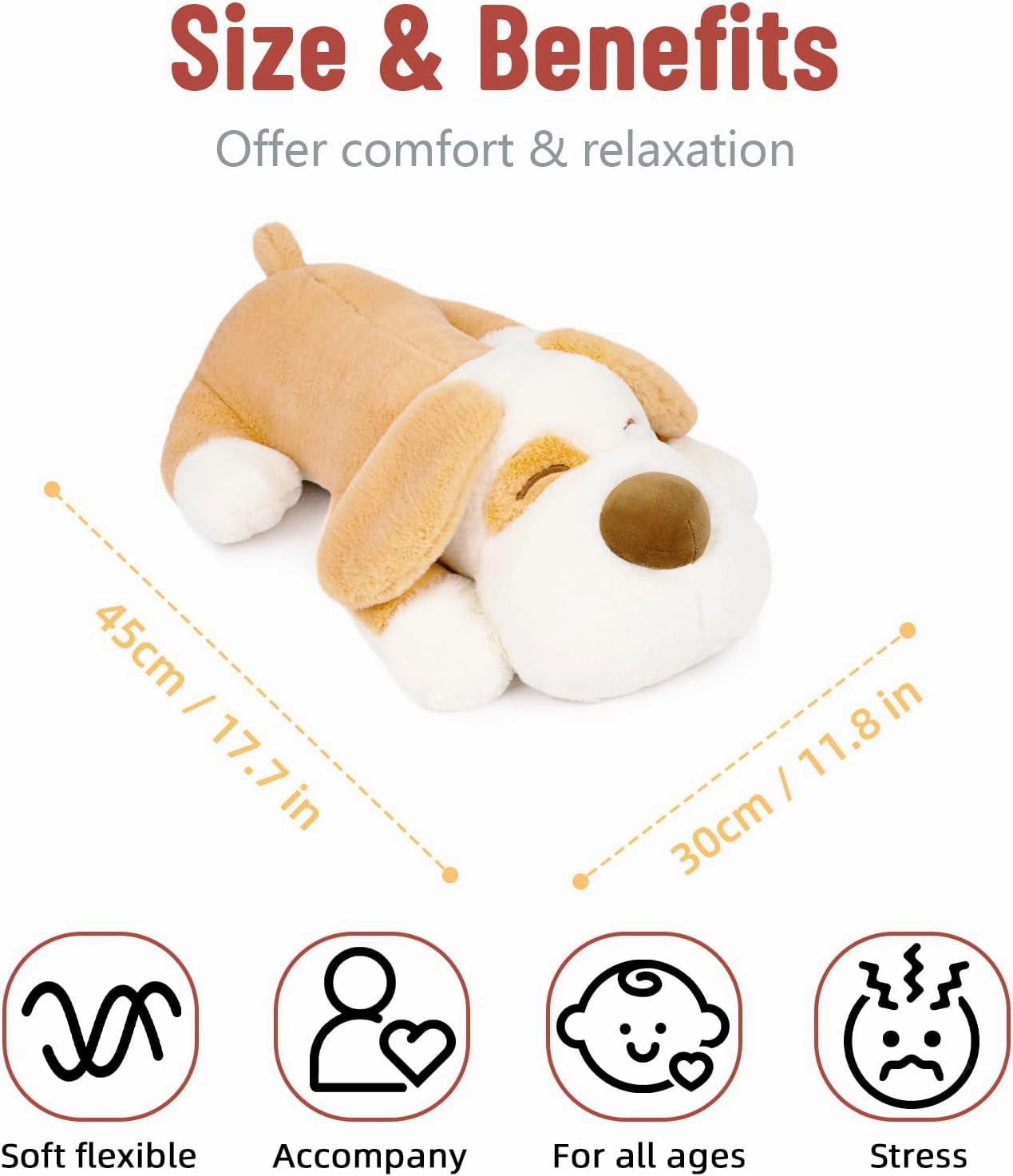 Niuniu Daddy 18" | 3 Pound Weighted Dog Stuffed Animal, Large Stuffed Puppy Plush Animals, Cute Dog Plush Toy Body Pillow, Plushies Gifts for Adults Kids Valentine Birthday Holidays Christmas