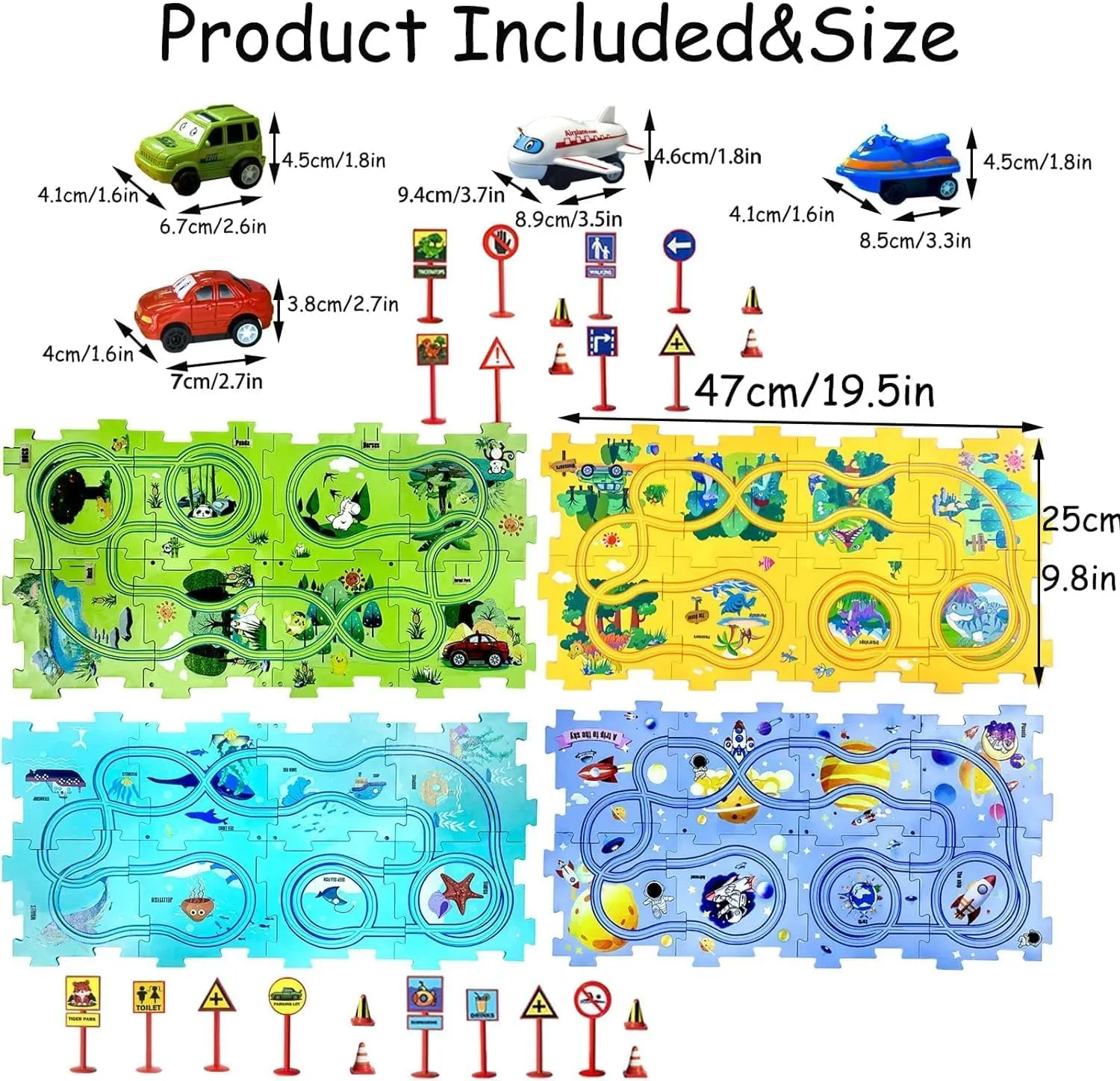 Nukids Puzzle Racer Kids Car Track Set,2025 New Christmas Puzzle Racer Kids Car Track Set 4 Series,Nu Kids Puzzle Racer Kids Car Track Set,Kids Ages 3  Boys and Girls (Space,25 Pcs)