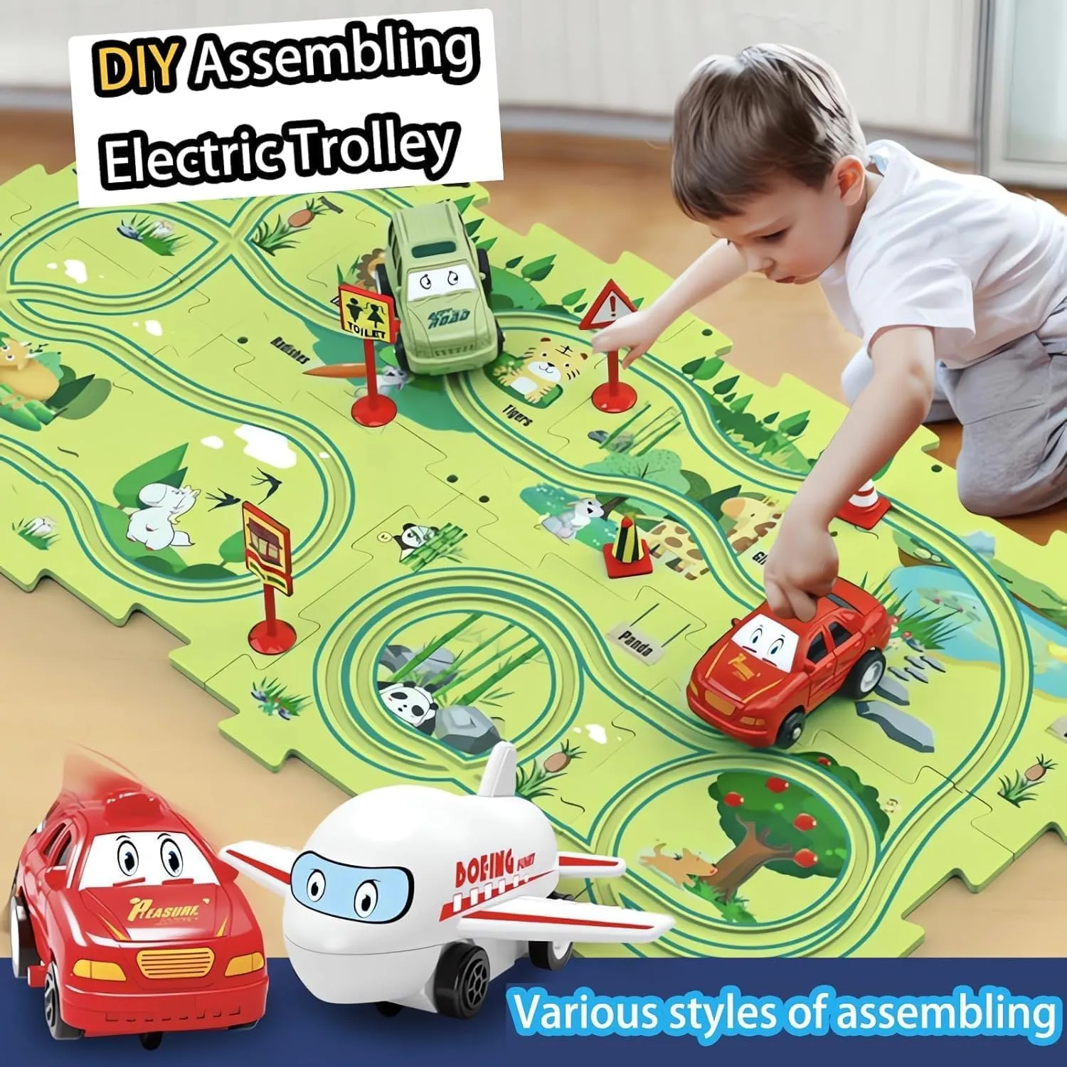 Nukids Puzzle Racer Kids Car Track Set,2025 New Christmas Puzzle Racer Kids Car Track Set 4 Series,Nu Kids Puzzle Racer Kids Car Track Set,Kids Ages 3  Boys and Girls (Space,25 Pcs)
