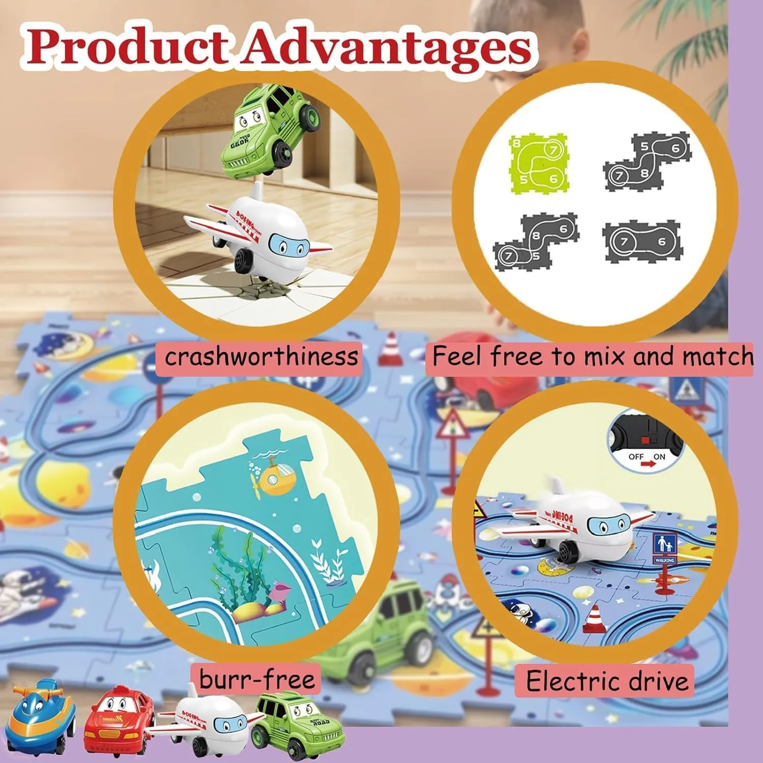 Nukids Puzzle Racer Kids Car Track Set,2025 New Christmas Puzzle Racer Kids Car Track Set 4 Series,Nu Kids Puzzle Racer Kids Car Track Set,Kids Ages 3  Boys and Girls (Space,25 Pcs)