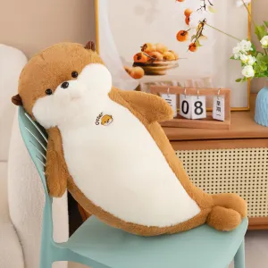 Otter Stuffed Animal 27.5" Big Stuffed Otter Plush Toy Cute Seal Plush Sea Otter Animal Plushies Decor Birthday Gift for Kids Girlfriend Yellow