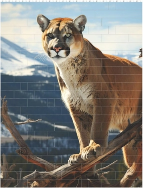 Panther Mountain Lion Building Block Puzzle Personalized Building Bricks for Adults Square Shaped Block Puzzle Building Brick Block Puzzles Valentine's Day Gifts for Home Decor Brick Puzzle