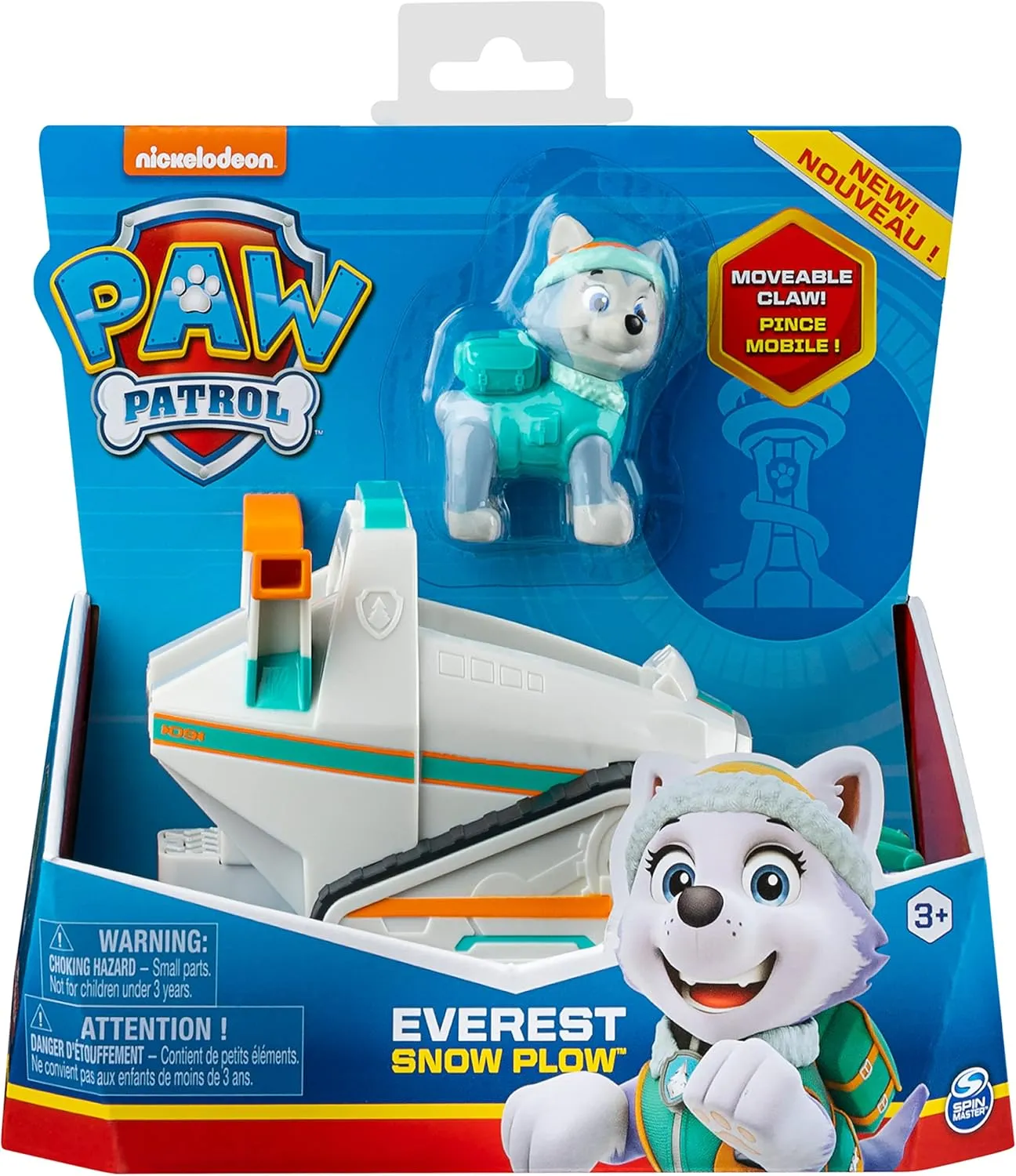 Paw Patrol, Everest’s Snow Plough Vehicle with Collectible Figure, for Kids Aged 3 and Up