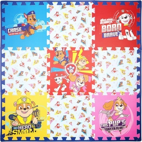 PAW Patrol Kids Foam Mat, Interlocking Puzzle Non Slip Flooring Tiles, Multi, 36 x 36 Inches, 9 Tiles