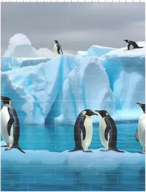 Penguins On The Iceberg Building Block Puzzle Personalized Building Bricks for Adults Square Shaped Block Puzzle Building Brick Block Puzzles Valentine's Day Gifts for Home Decor Brick Puzzle
