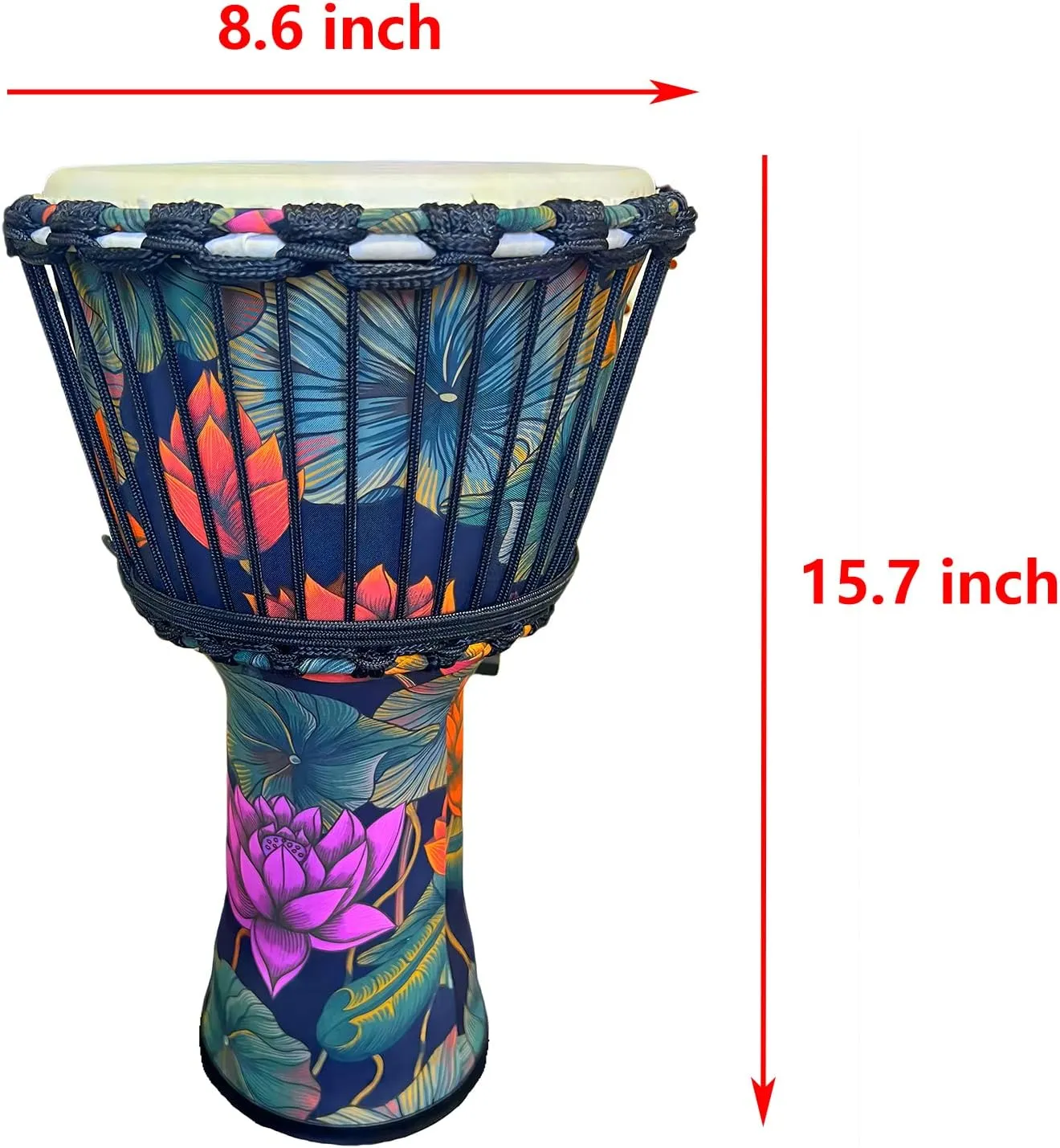 Percussion，Djembe Bongo Congo African Drum,Handmade, Sheepskin Drum Head, National Style Hand Drum (B)