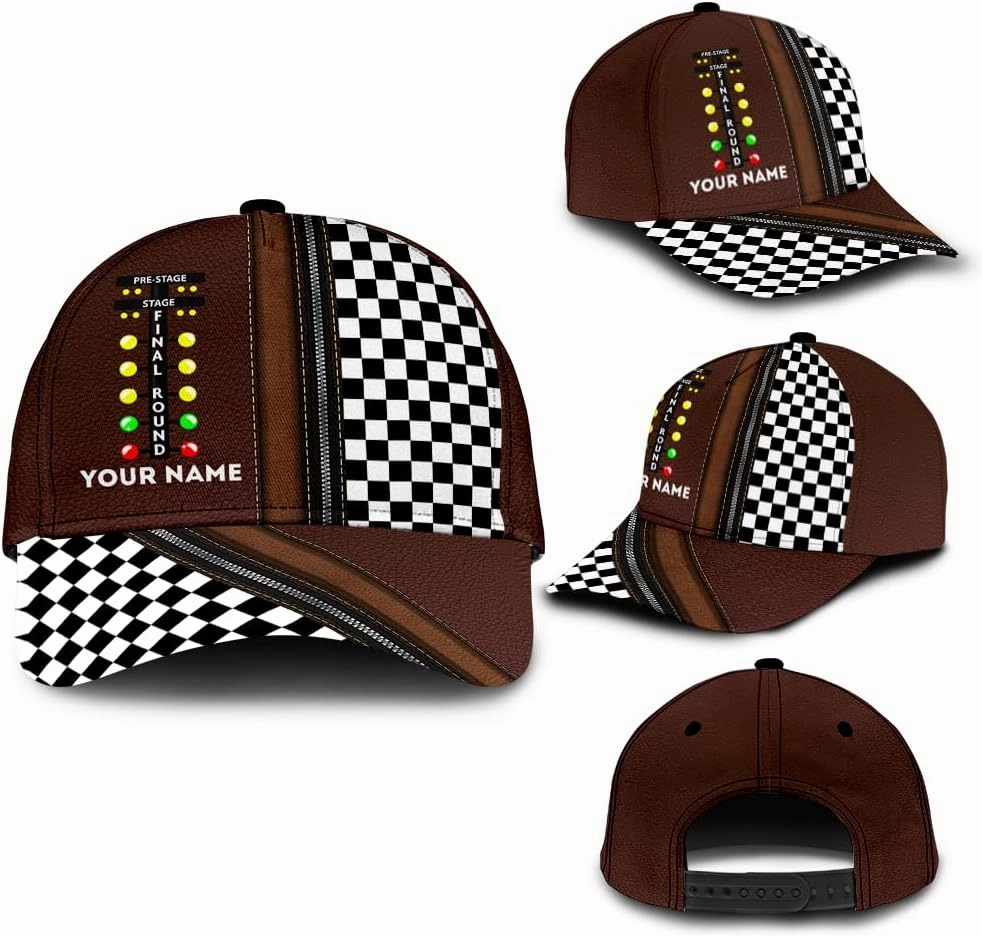 Personalized Car Racing Flag Baseball Cap, Racing Hat, Sports Racing Hats Racing Lover Caps Adjustable Hats for Men Women