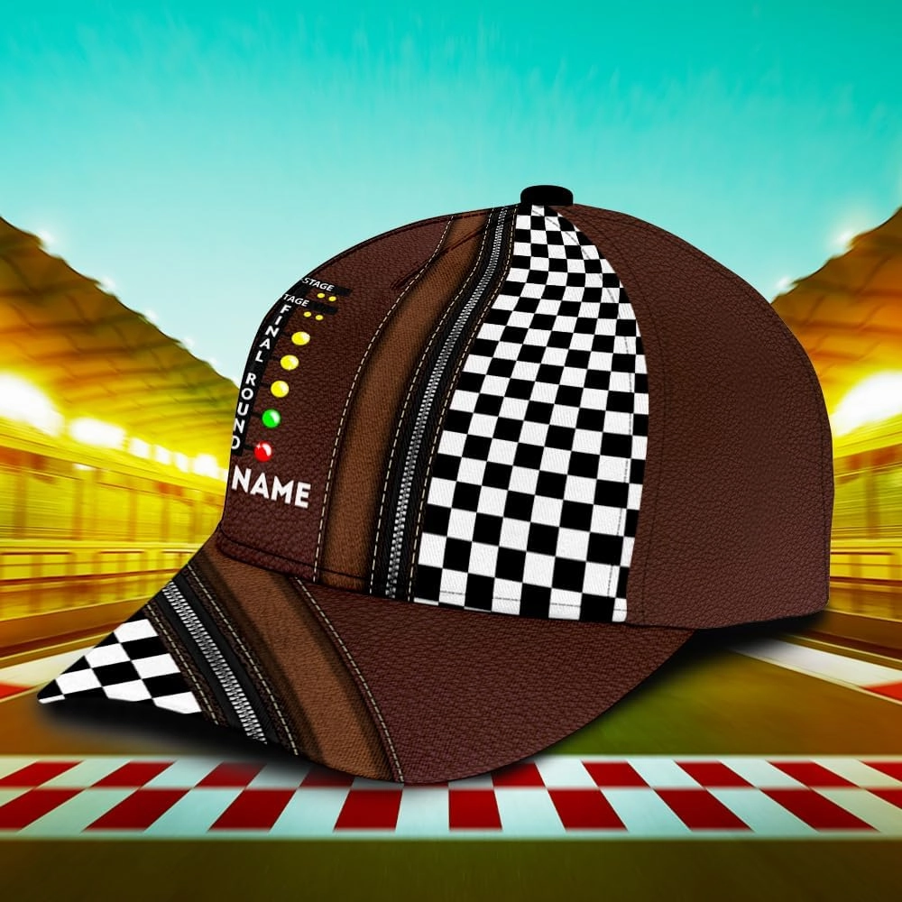 Personalized Car Racing Flag Baseball Cap, Racing Hat, Sports Racing Hats Racing Lover Caps Adjustable Hats for Men Women