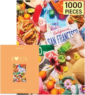 Piecework I Love CA 1000 Piece Puzzle for Adults, Challenging Jigsaw with California Inspired Imagery, Soft-Touch Puzzle Gift - 19.25 x 26.6 inches