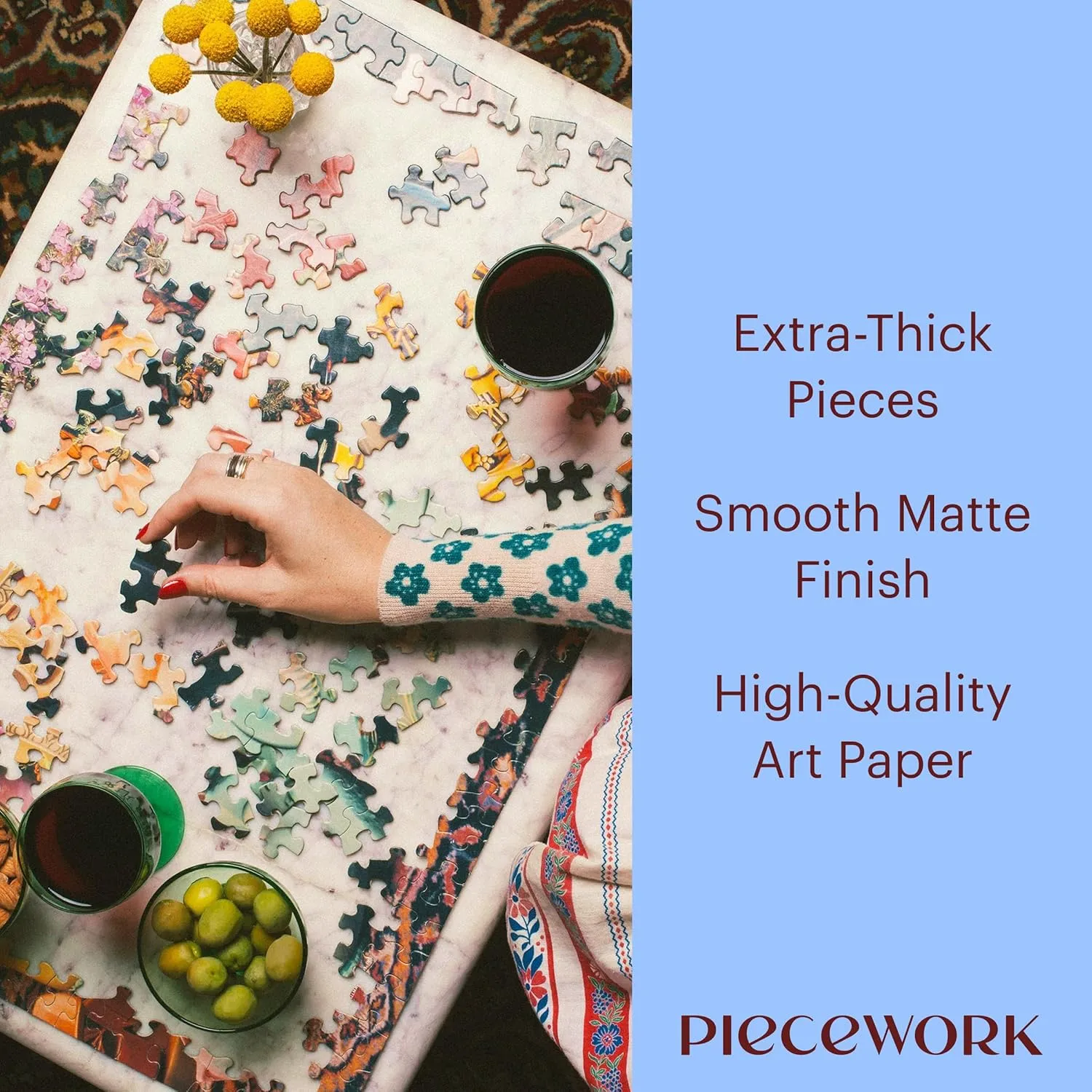 Piecework I Love CA 1000 Piece Puzzle for Adults, Challenging Jigsaw with California Inspired Imagery, Soft-Touch Puzzle Gift - 19.25 x 26.6 inches