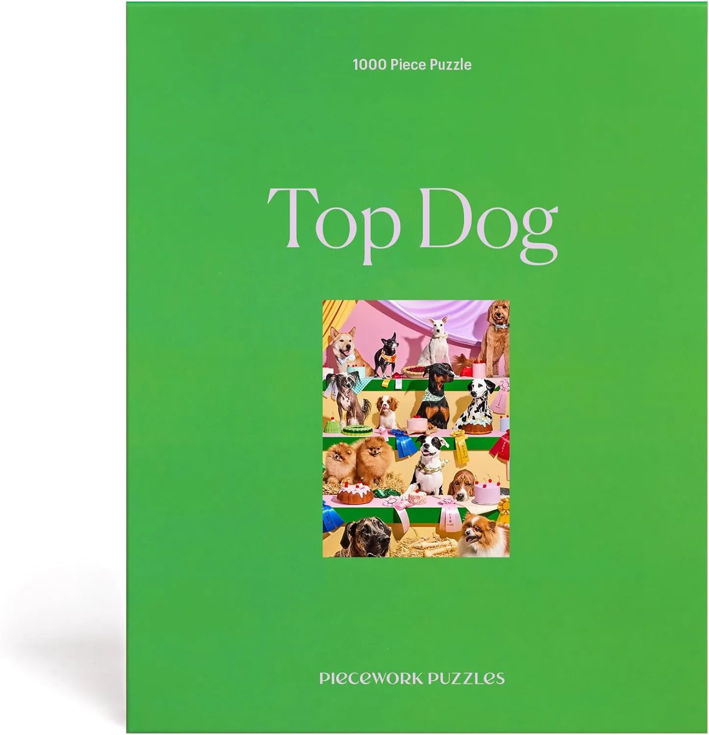 Piecework Top Dog 1000 Piece Puzzle for Adults, Challenging Jigsaw with Dogs and Baked Desserts Imagery, Soft-Touch Puzzle Gift - 19.25 x 26.6 inches