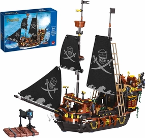 Pirate Ship Mini Building Set, 1328 Pcs Display Boat Sailboat Model Building Kit, STEM Creativity Big Ship Model Block Toy, Christmas Birthday Gift for Adults Teens Kids Boys Girls 8-14