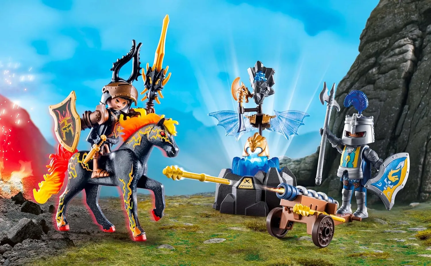 PLAYMOBIL Novelmore 71645 Guard of Armor, Includes Two Knights, a Horse and Valuable Armour, Action Packed Toy for Children from 4 Years