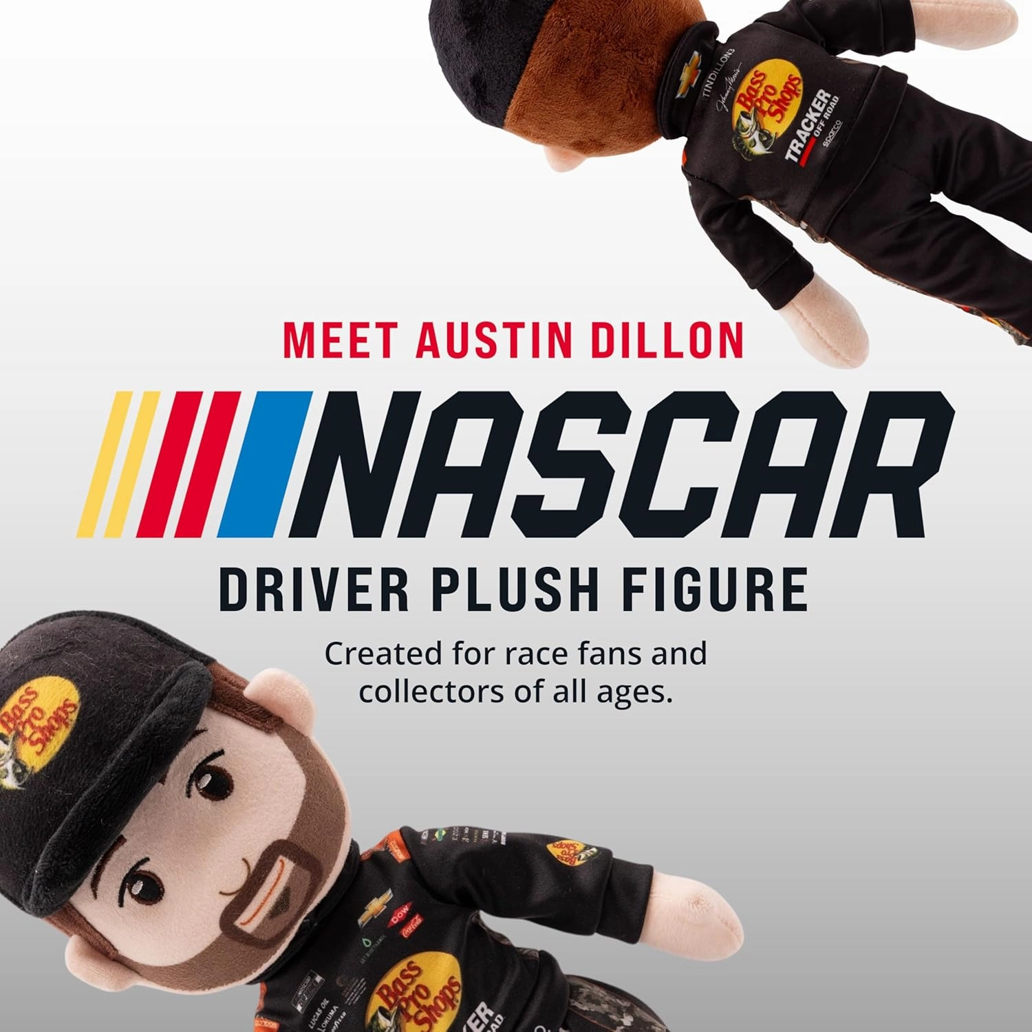 Playtime by Eimmie Plushible NASCAR Richard Childress Racing Austin Dillon Bass Pro 14 Inch Plush Figure