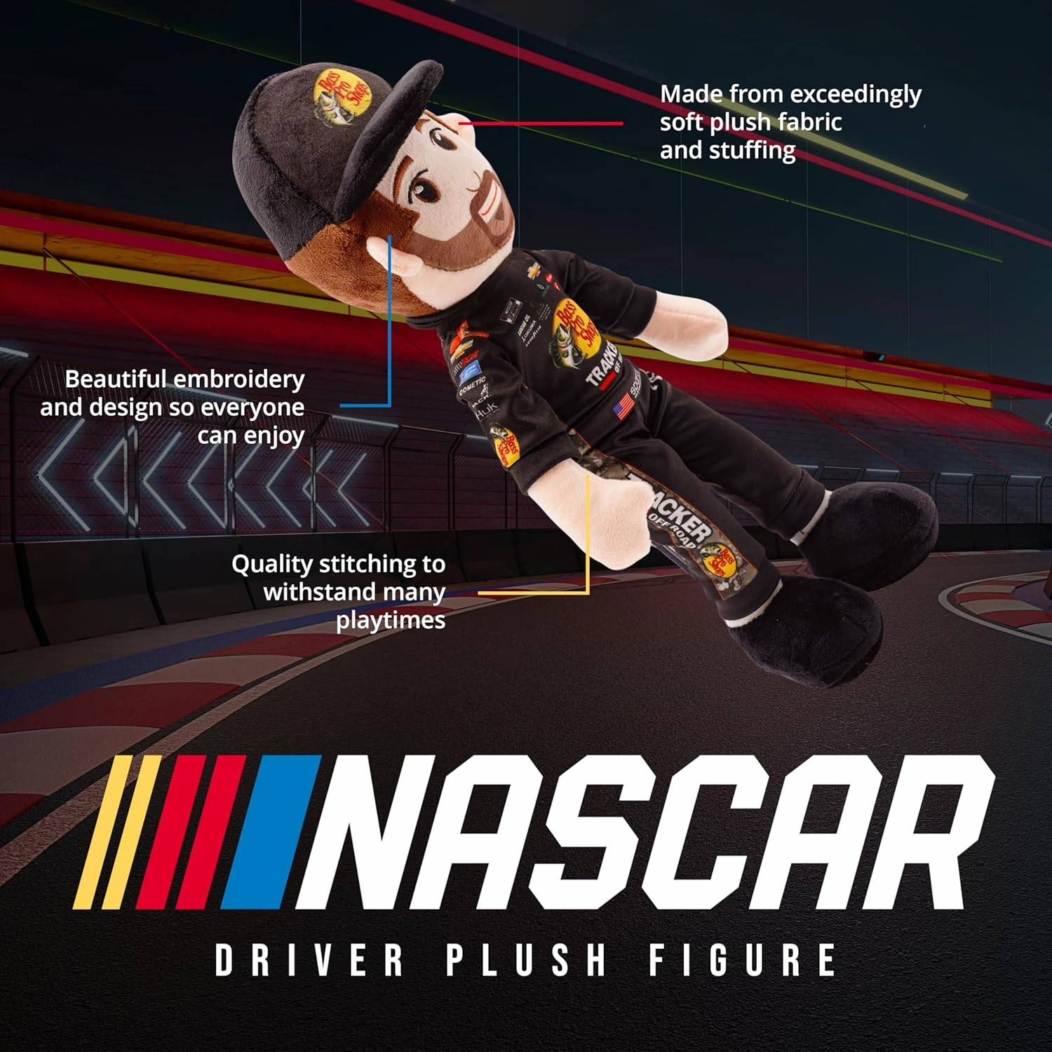 Playtime by Eimmie Plushible NASCAR Richard Childress Racing Austin Dillon Bass Pro 14 Inch Plush Figure