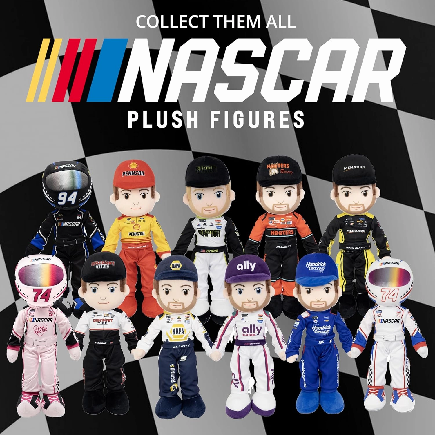 Playtime by Eimmie Plushible NASCAR Richard Childress Racing Austin Dillon Bass Pro 14 Inch Plush Figure