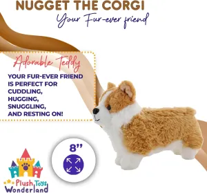 Plush Toys Wanderland Nugget The Corgi 8 inch Stuffed Animal Soft Dog Toy Kawaii Cute Puppy Plushie for Kids Toddlers Girls Boys Birthday Cuddly Pet Doll