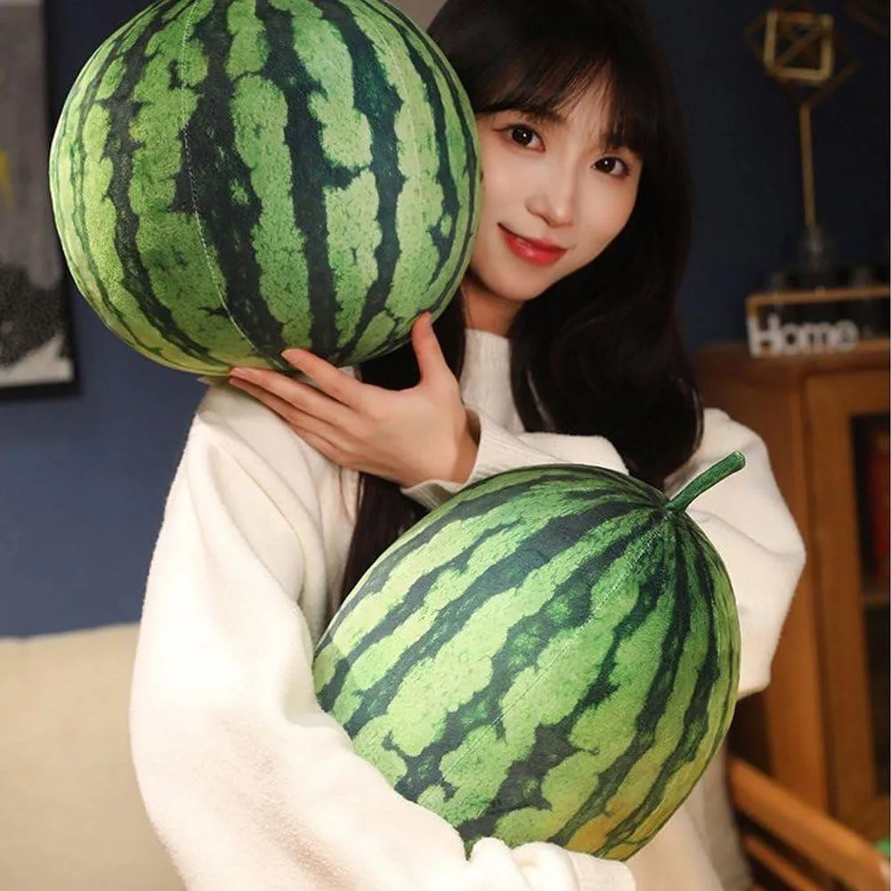 Plush Watermelon Pillow Fruit Shaped Pillows Watermelon Shaped Throw Pillow Cute Stuffed Fruit Cushion Hug Toy Decorative Pillow Home Decor