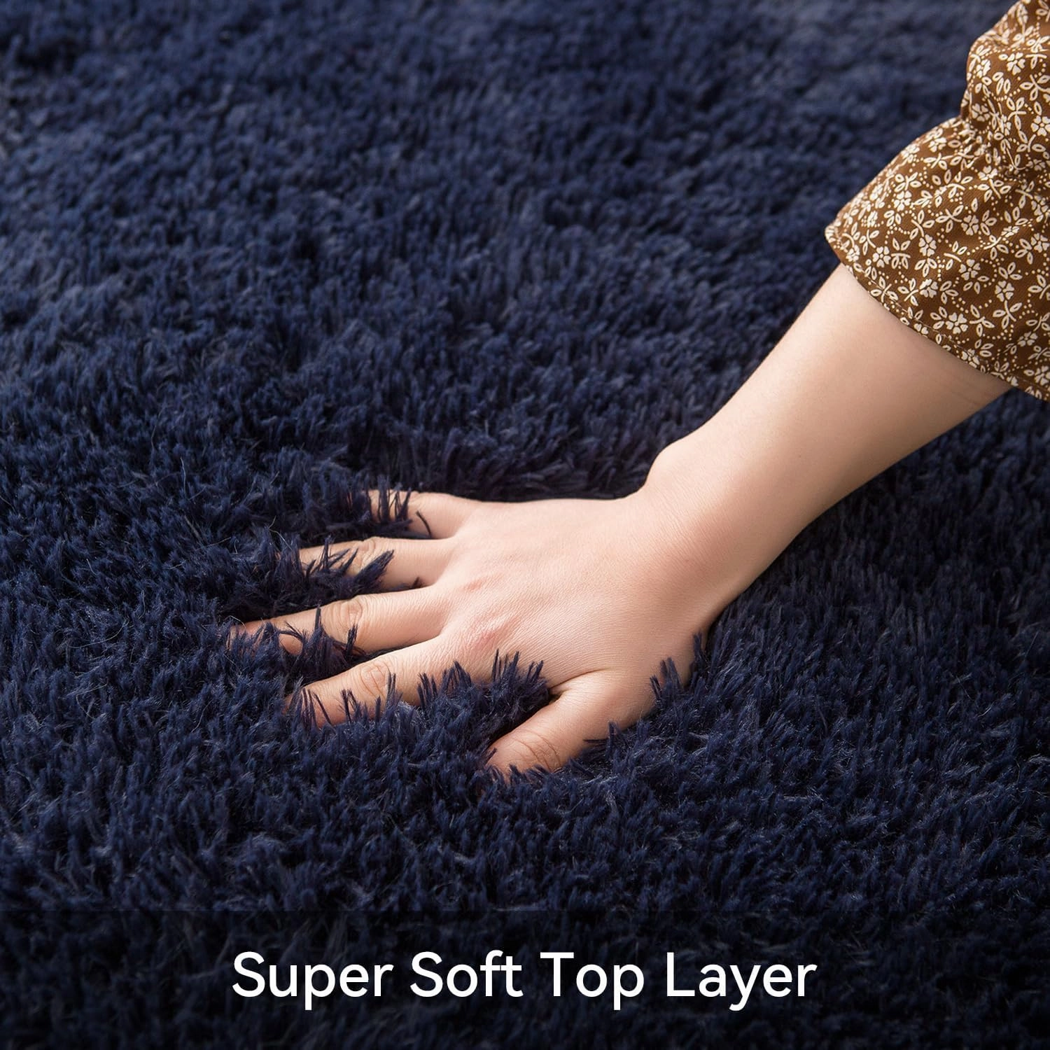 Poboton Small Throw Rugs for Bedroom, 2x3 Non Slip Mini Area Rug, Fluffy Washable Rug, Affordable Fluffy Blue Carpet, Door Entryway Indoor Inside Front Entrance Dog Mat, Home Decor Aesthetic, Nursery